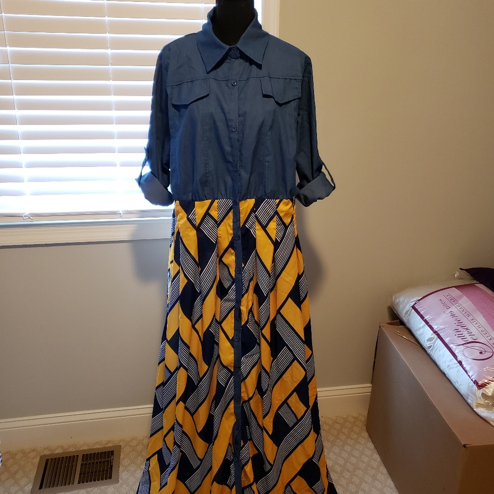 Yellow/Jean Maxi Dress